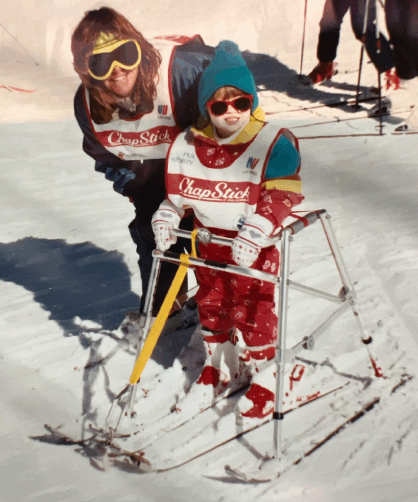Erin as a young child at one of her first Achieve Tahoe lessons