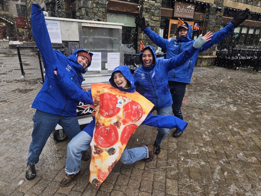 Achieve Tahoe staff at The Rubicon Pizza Cart in the Northstar Village last season